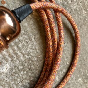 Nomade | Câble textile avec douille | Cuivre Orangé